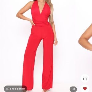 Fashion Nova Red Jumpsuit